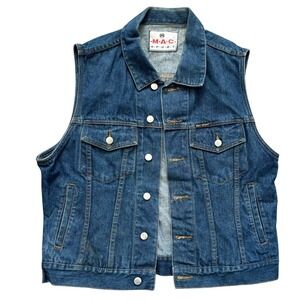 Vintage Mac Sport Denim Trucker Vest Size‎ L? Western Casual